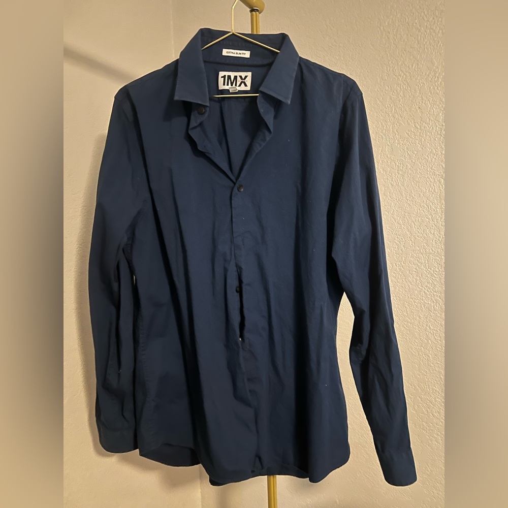 Express Men's Navy Button Down Shirt